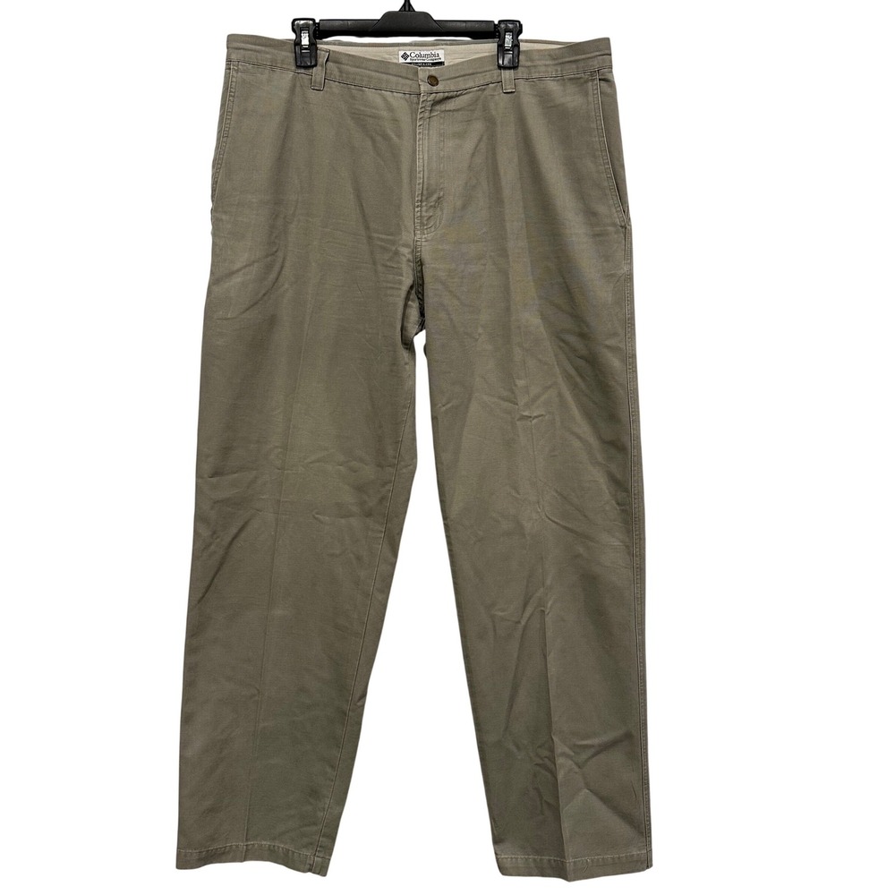 Columbia Mens Utility Carpenter Pants Green 40x33 Straight Leg Outdoor Workwear‎